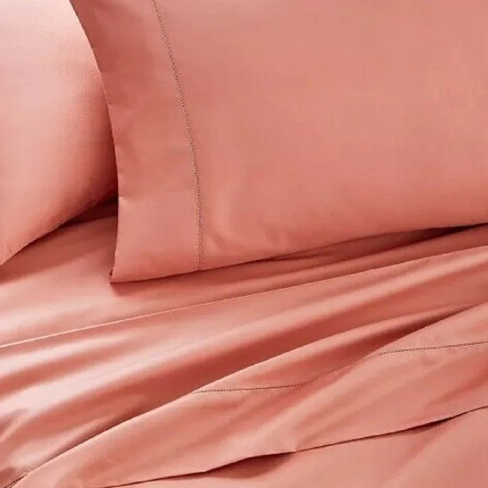 new BAKED CLAY color Charter Club Damask Solid 550TC 100% Cotton QUEEN Sheet Set - Picture 8 of 12